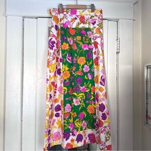 NWT New Old Stock Alex Colman Floral Textured Cotton Maxi Skirt Medium or Large